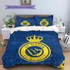 Al-Nassr FC Pattern Bedding,Quilt Set Quilt Cover Pillowcase Home Birthday Gift(1 * duvet cover + 2 * pillowcase, without core)