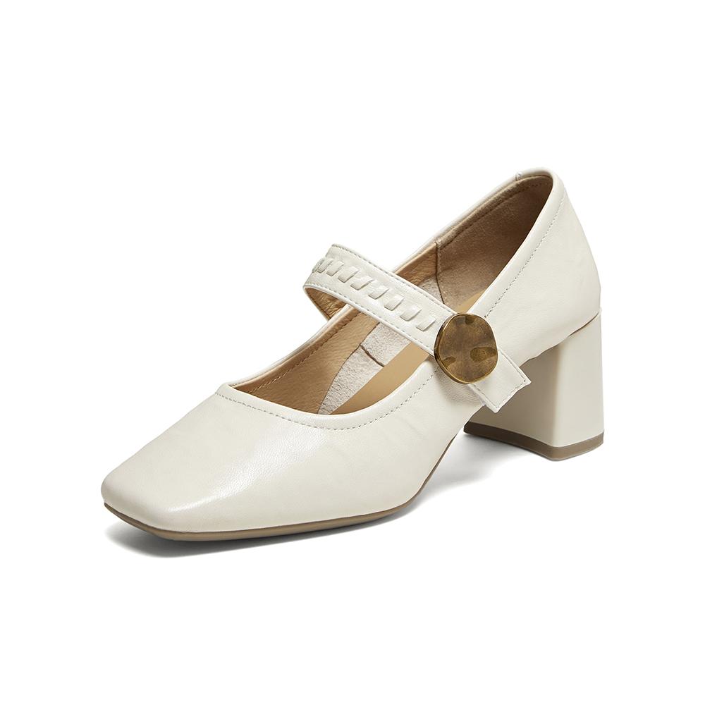 Best 26 Spring Shopping Mall Same Style Mary Jane Shoes Retro French Square Head Women's Shoes B6070AQ6