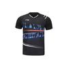 Color Block V-Neck Training Breathable Sports Short Sleeve T-Shirt Unisex Tops Black AAYU131-1