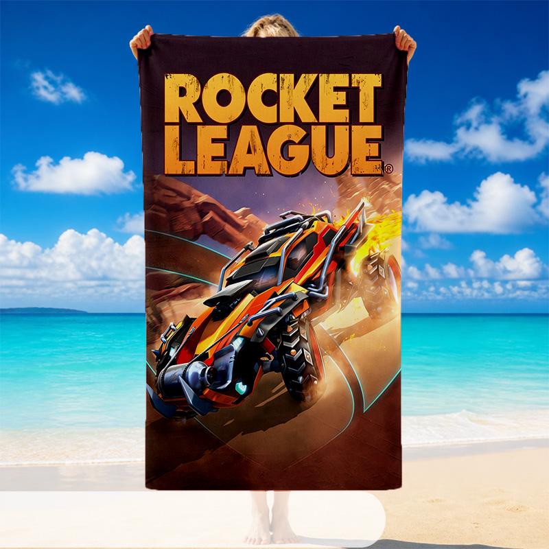 Быстросохнущее пляжное полотенце с рисунком Rocket League, Легкое впитывающее полотенце для бассейна, пляжа, отпуска