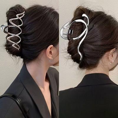 2023 винтажные большие металлические заколки для волос, модные геометрические полые когти для волос для женщин, головные уборы для девочек, вечерние украшения для волос, подарок