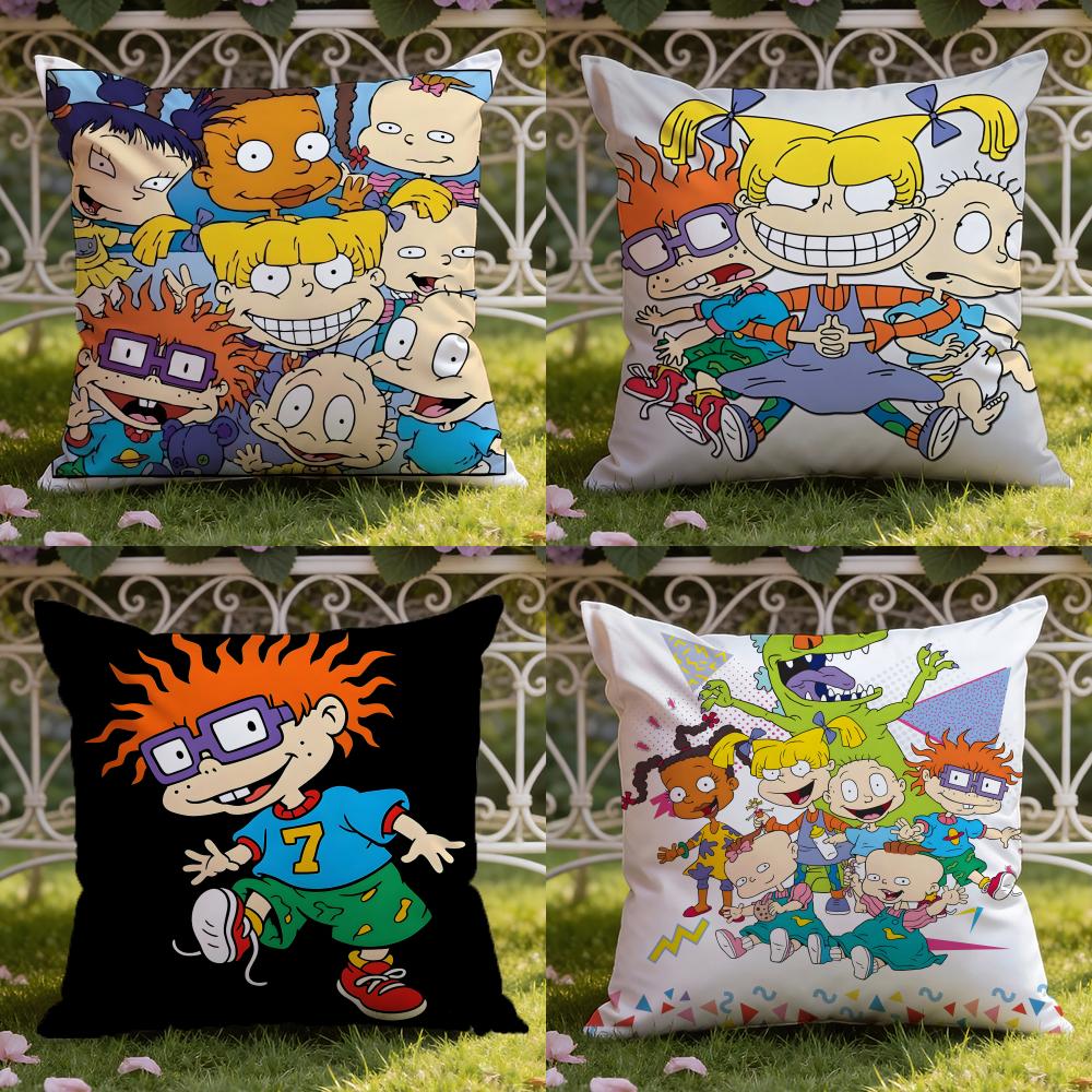 Аниме мультфильм R-Rugrats Наволочка для дома и автомобиля Двухсторонний чехол на подушку: Двусторонняя конструкция для максимального комфорта