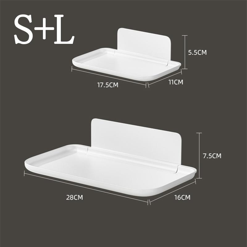 Складная настенная полка, настенная пластиковая плавающая полка без отверстий, для хранения одежды, туалета, полотенец и т. д.