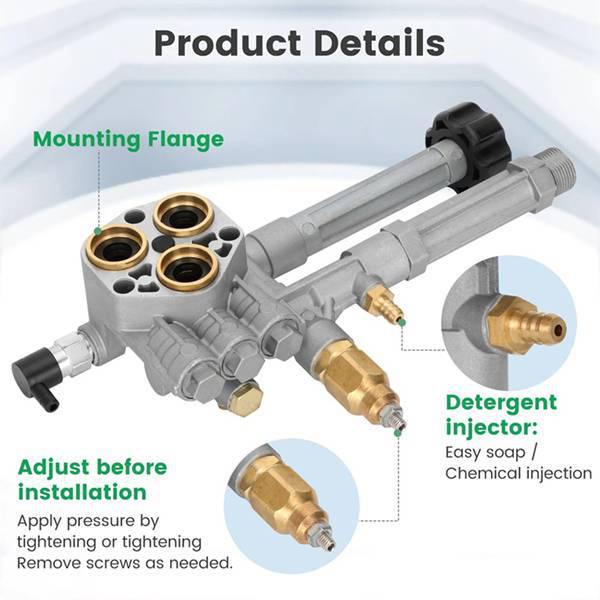 AR43361: Compatible with Troy-Bilt SRMW2.3G28 High-Pressure Washer Pump Head Assembly