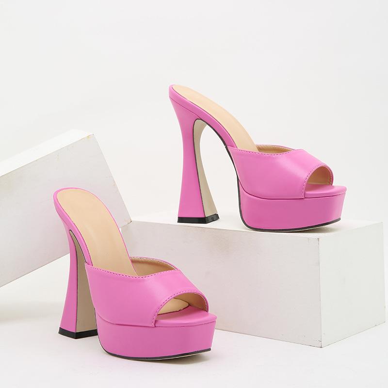 Модные модные туфли на платформе, новый дизайн, женские сандалии-гладиаторы на шпильках и высоком каблуке 2024 года, летние туфли-лодочки с открытым носком, туфли для вечеринок, большой размер