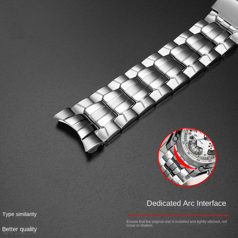 22 мм Нержавеющая сталь Ремешок Для Casio EF-550 Серии EDIFICE EF-550D/PB EF-523 5147 Водонепроницаемый Силиконовый Каучук Часовой Ремешок Браслет