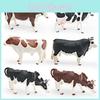 Farm Animal Pvc Model Set With Realistic Dairy Cow And Bull Figures For Kids Educational Play