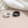 Simple Rings Contrast Color Black/White Valentine Gifts
