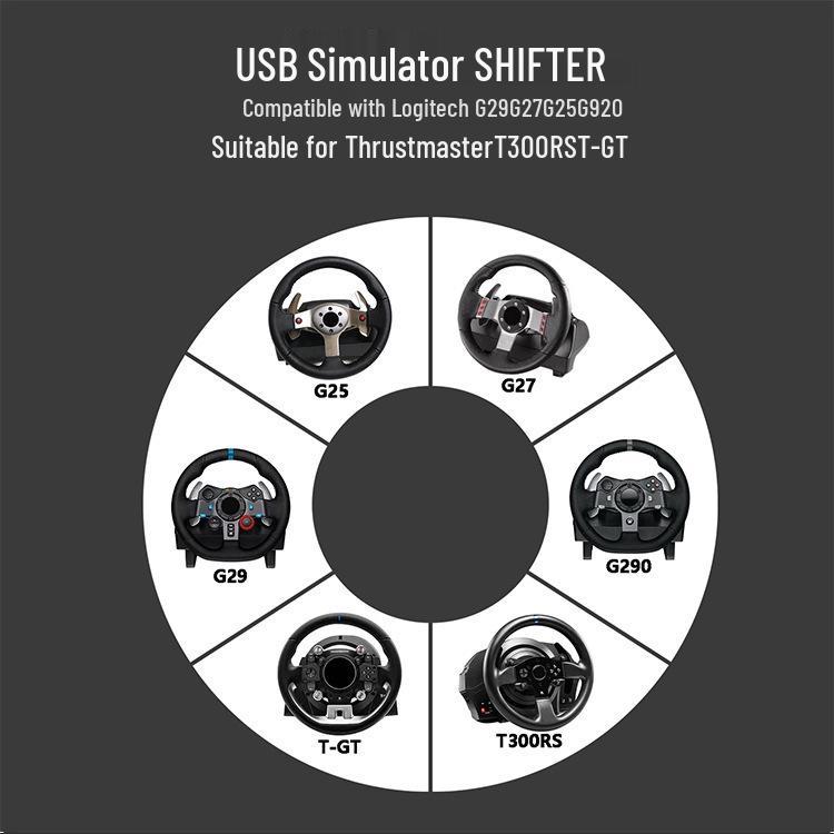 9SIM JACK USB Руль для гонок с секвентальной коробкой передач, Совместим с Dirt Rally