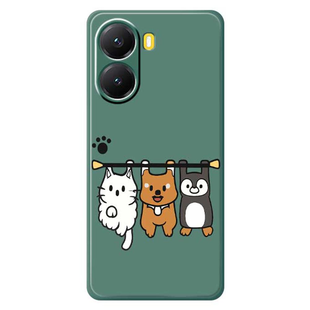 For Xiaomi Redmi Turbo 4 5G/Poco X7 Pro 5G Case Three Animal Dolls Pattern Printing Straight Edge TPU Phone Back Cover