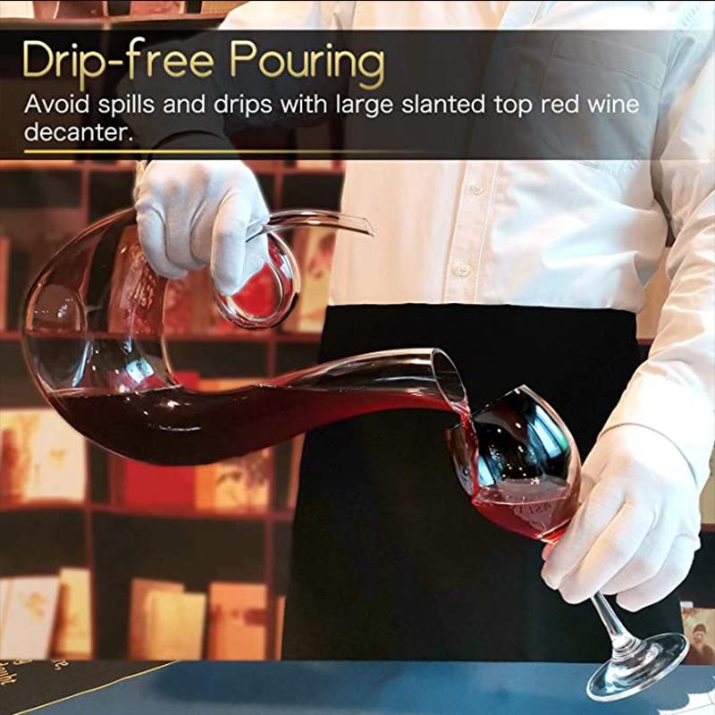 1000/1200 мл Декантер для вина Спиральный 6-образной формы Форма лебедя Винная декантерная бутылка Прозрачный Ручная выдувка Бессвинцовый хрусталь Креативный сепаратор для вина Подарок