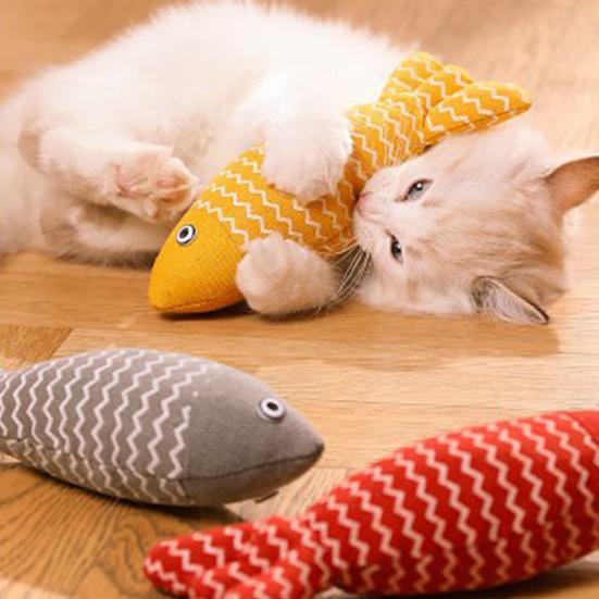 2/3 шт. Игрушки для кошек, рыбки, мягкая льняная плюшевая рыба с хрустящим звуком и кошачьей мятой, интерактивная игрушка для упражнений для котят, для домашних кошек