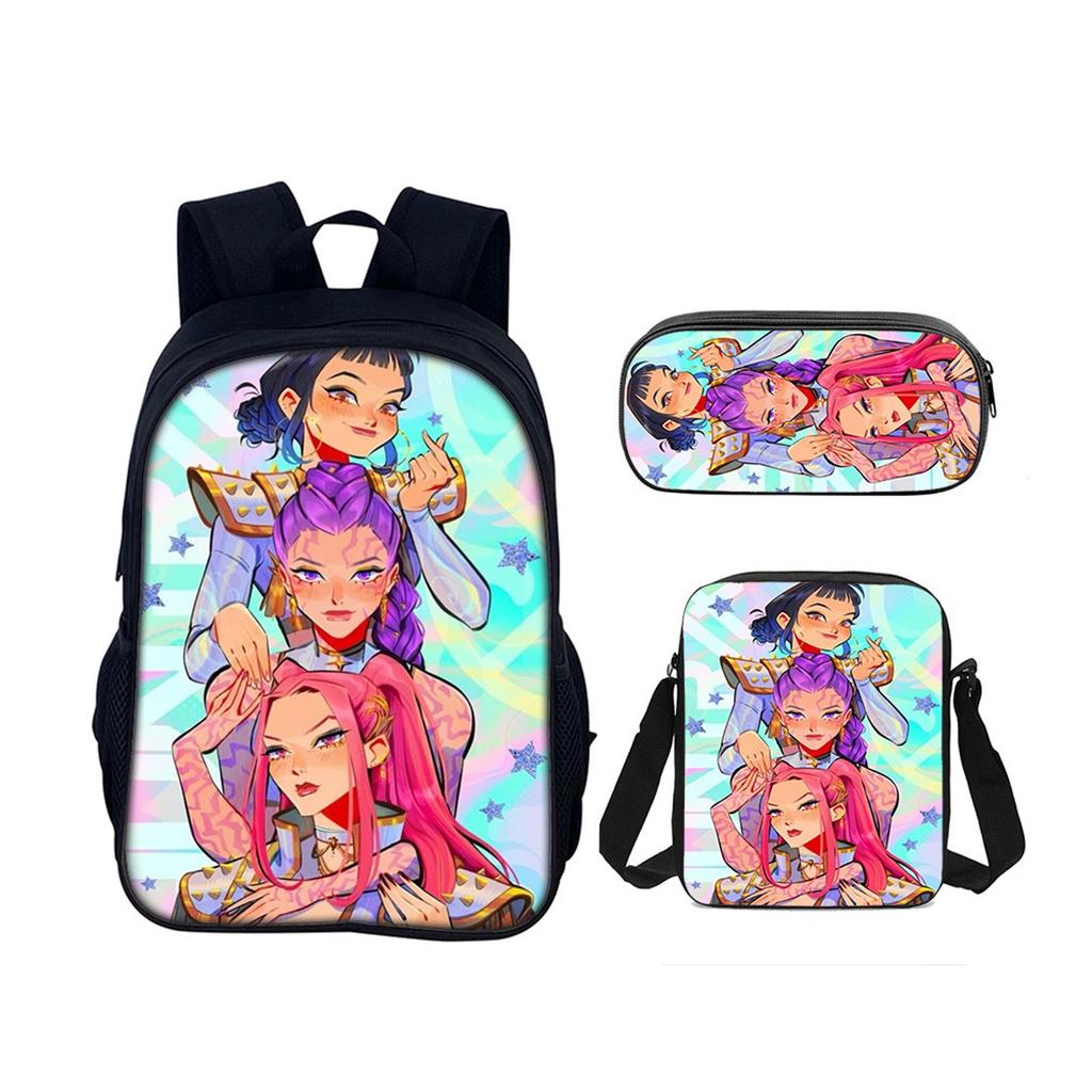 Backpack Cartoon Devil Anime Lightweight Travel Casual Backpack Laptop Bag School Bag Three-piece Set