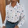 Модные свободные рубашки с длинным рукавом и принтом бабочек S-5XL, женские винтажные однобортные блузки больших размеров, женские элегантные офисные блузки с лацканами 26247