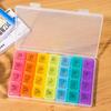 Rainbow 28 Grids Seven Day Pills Box Medicine Case Storage Divider Dispenser