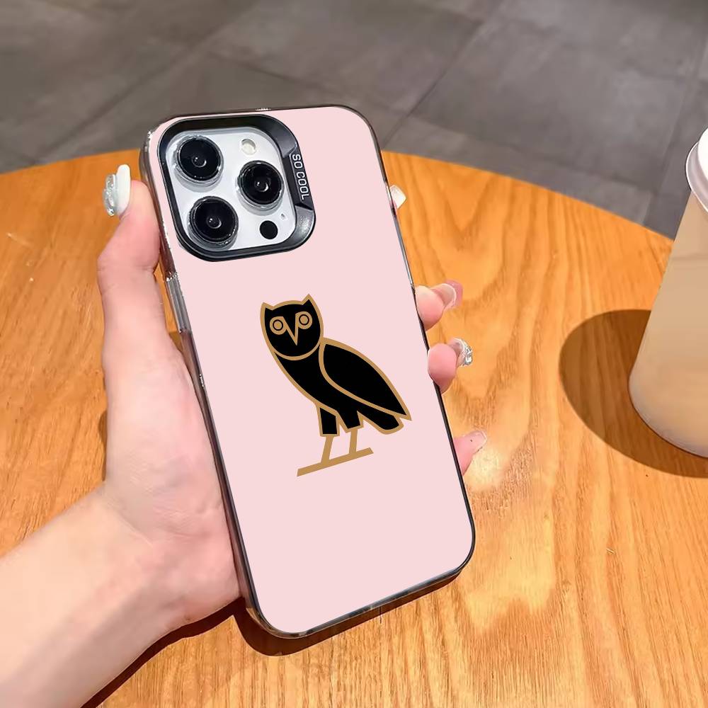 Drake O-OvO O-OWL Phone Case For iPhone17,16,15,14,13,12,11,Pro,MAX Gray Matte Silicone Black Cover