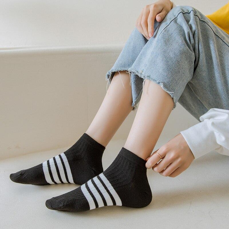 5 пар мужских горячих продаж полиэстеровых коротких повседневных носков-труб, модные весенние и летние полосатые носки-лодочки