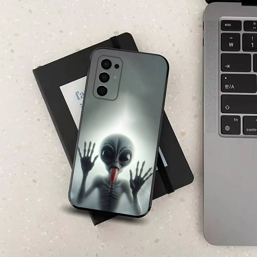 Singular Space UFO Alien Phone Case For Samsung Galaxy A73,31,32,72,41,53,52,71,22,5G,Note,J7,8,9 Soft Black Silicone Cover