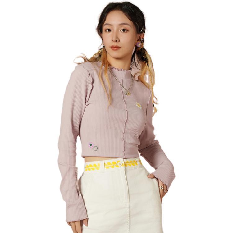 Vans W OVERSIZED FLORAL Knitwear Women's Light Purple Crew Neck Moderate Other VN00074DBLT