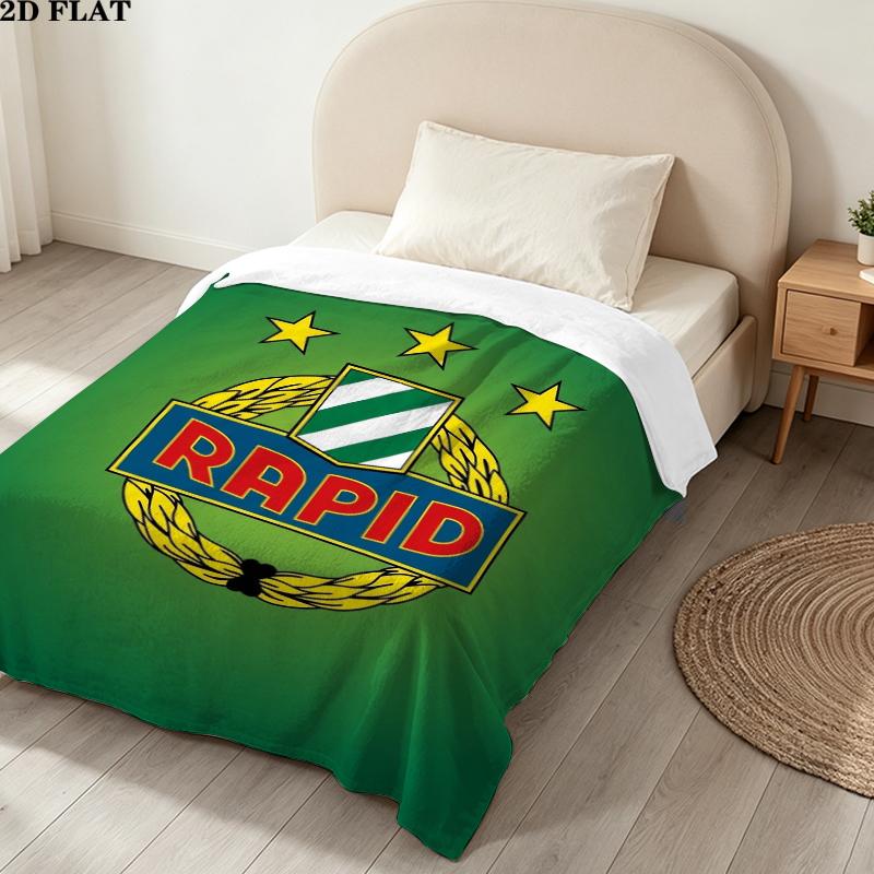 Sk Rapid Wien Print Flannel Blanket, High quality Comfortable for All Seasons, Home Decor, Warmth and Comfort, Perfect for Christmas Gifts