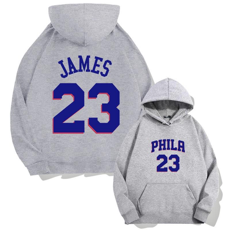 Mens Philadelphia 76ers Hooded Sweatshirt Loose Fit Long Sleeve Streetwear Fall Youth Casual Sportswear