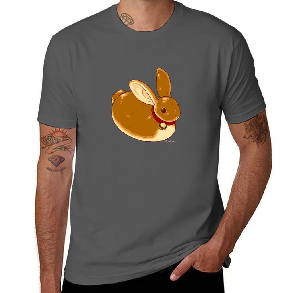 Bread bunny with bell mirrored without frame TShirt Novelty Print Casual Tee Shirt