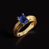 Кольцо с натуральным голубым кианитом, винтажный дизайн, 18-каратное желтое серебро 925 пробы, роскошный подарок для женщин