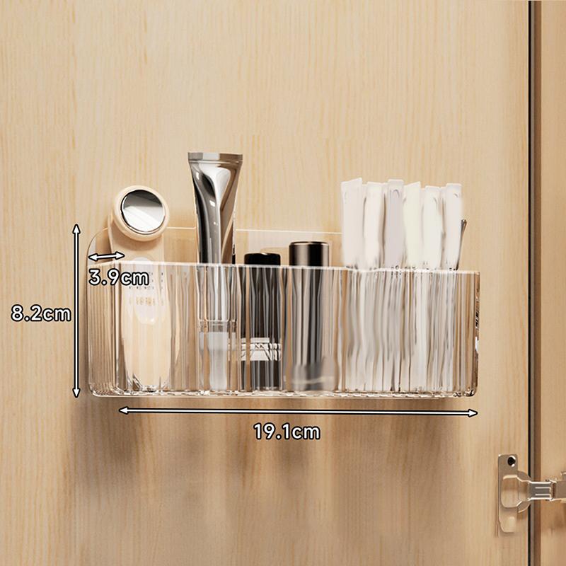 Mirror Cabinet Storage Box Punch-Free Wall-Mounted With Partitions Bathroom Mirror Cabinet Cosmetics Lipstick Mask Storage Rack