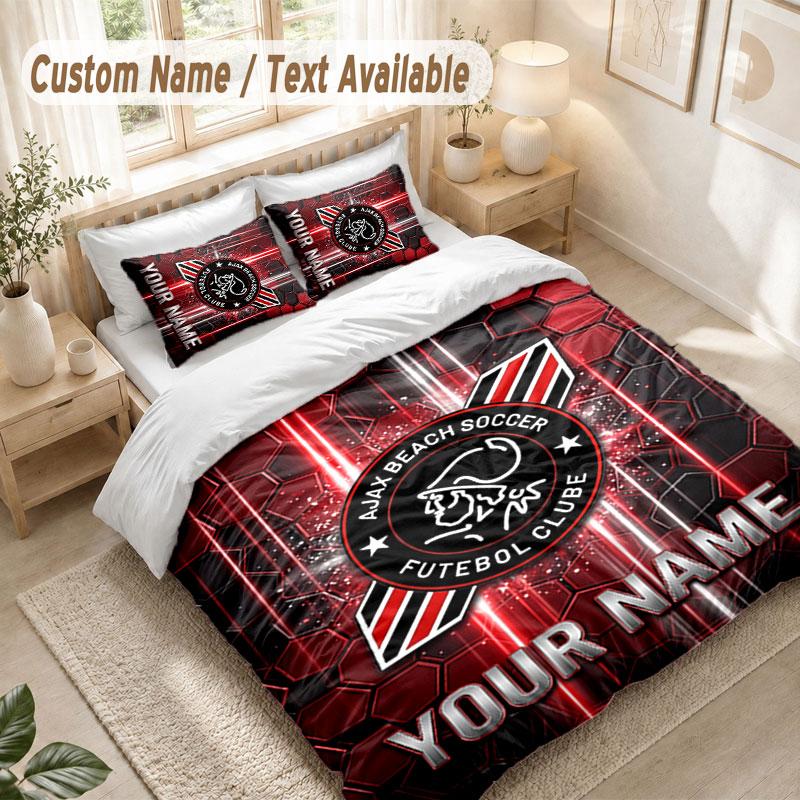 Custom Name Bedding Set 3 PiecesAjax Amsterdam Print Duvet Cover + 2 Pillowcases Soft Bed Decor