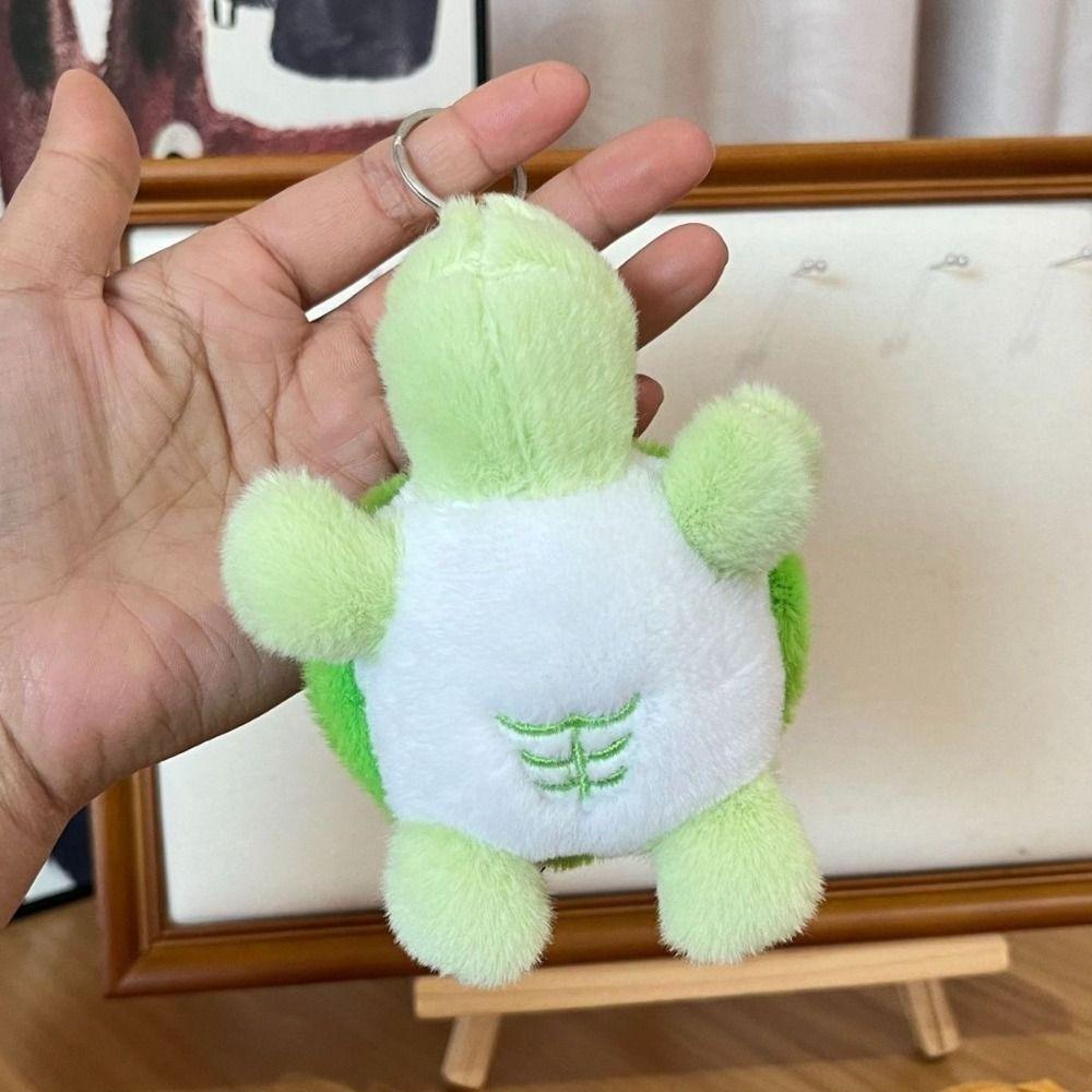PP Cotton Plush Turtle Key Ring With Sound Green Doll Key Ring Couple Gift