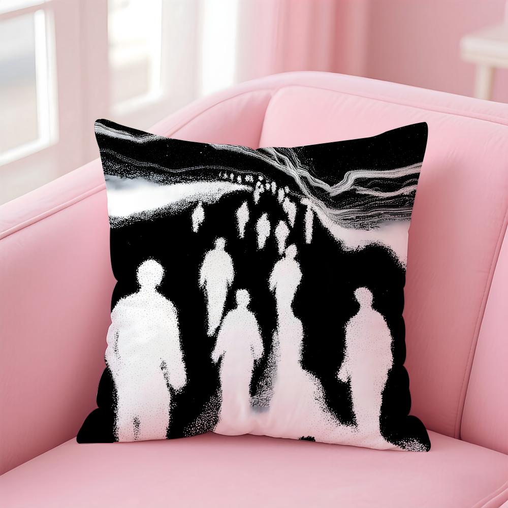 BBlack and White Series Cool and Concise Cushion Cover Pillow Case Soft Friendly Fabric  Concealed Zipper