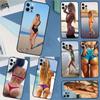 Чехол для iPhone 17 Air 15 14 13 12 11 16 Pro Max 13 mini XR 15 16 Plus 16e с изображением девушки в бикини 'Beach Booty' Задняя крышка