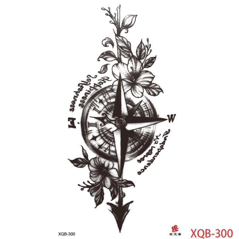 1PCS Waterproof Tattoos Temporary Tattoo Sticker Flowers Rose Body Tattoos for Women Art Arm Hand Tattoos Wolf Tiger Lion Painting Tatoos