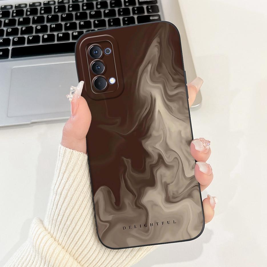 Чехол для Oppo Reno4 Pro 5G CPH2089 Роскошный Покрашенный Конфетный Чехол Мягкий Силиконовый Чехол для Телефона Для Oppo Reno 4 Pro Reno4 4G CPH2113 Сумки