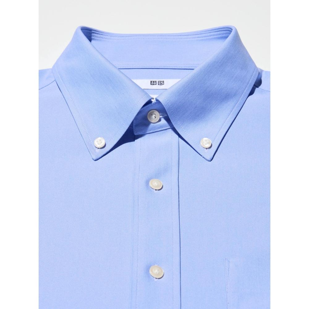 Uniqlo Super Non Iron Jersey Shirt  Long Sleeve Button Down Collar 