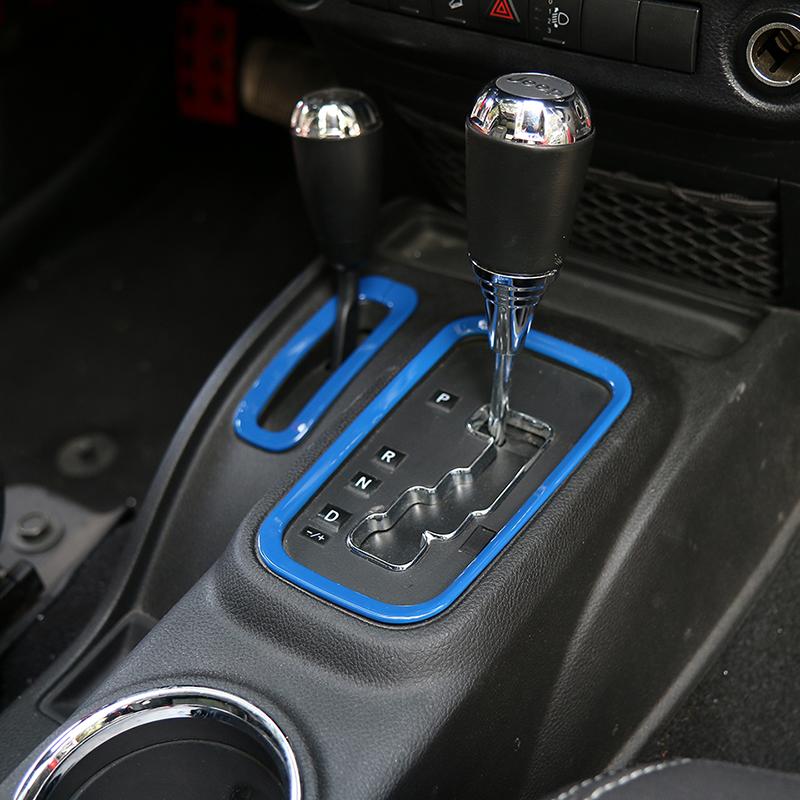 ABS автомобильная отделка шестерен, декоративная наклейка, подходит для Jeep Wrangler JK 2011-2017, аксессуары для интерьера