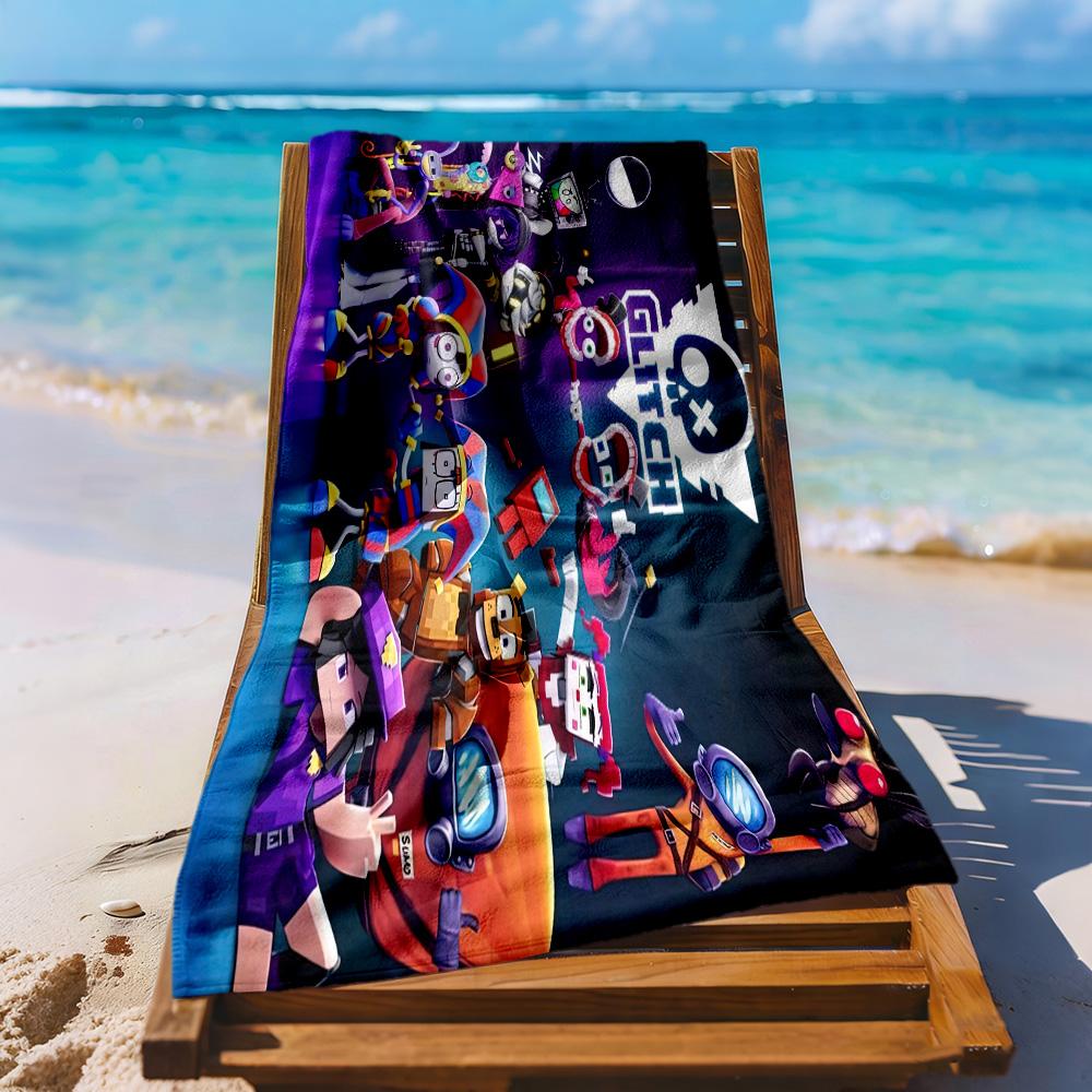 Digital Circus Beach Towel Soft Durable Quickdry Comfortable Lightweight Portable For Swimmingbeachcamping Travel Beach Accessoriesgym