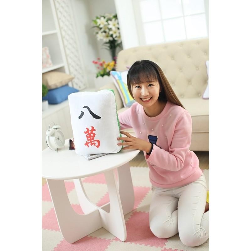 Mahjong Themed Plush Pillow Toy With Pp Cotton Filling For Home Decor Gift Special Characters Included