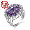 1item925Pure silver trendy jewelry, exaggerated hand accessories inlaid with sparkling and colorful stones3A High-grade zircon ring for women, simple
