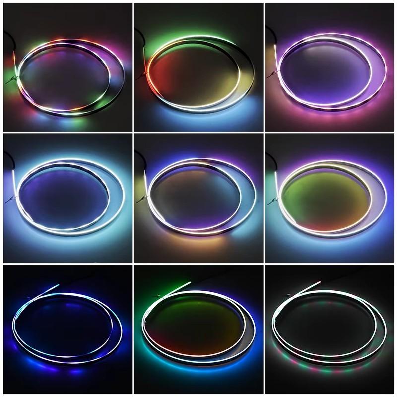 RGB USB салон автомобиля окружающее освещение радужная акриловая полоса светодиодная симфония приложение управление музыкой декоративная приборная панель атмосферная лампа