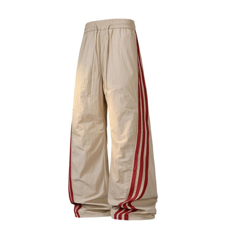 Тонкие брюки с американскими боковыми полосками, быстросохнущие, мужские и женские широкие повседневные брюки