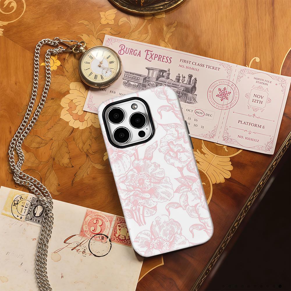 Розовый Цветок Белый Чехол для Телефона для IPhone 16 15 14 13 12 11 X XS XR XSMAX 7 8 Pro Max Plus Двухслойная Задняя Крышка