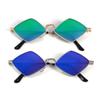 Trendy Small UV Protection Film Metal Men's Shades Sun Glasses Women's Sunglasses Diamond Shape