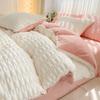 Winter Thickened Milk Velvet Four-piece Warm Rabbit Velvet Solid Color Bed Sheets and Quilt Covers Coral Velvet Bedding Set