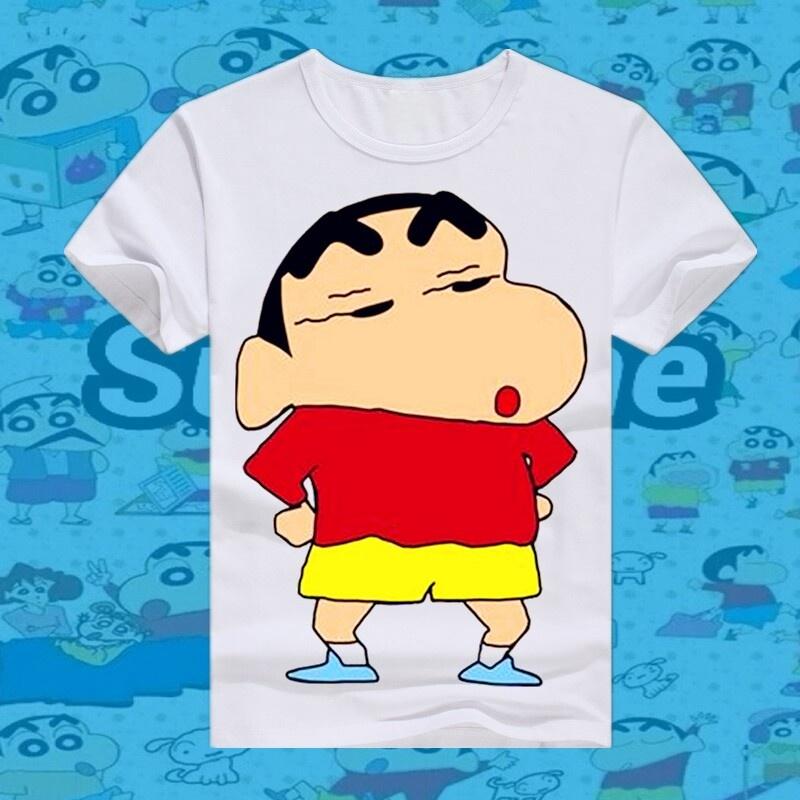 New Crayon Shin Chan Printed Summer T Shirt Cotton Japanese Cartoon Women Short Sleeve Round Neck Loose Top
