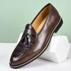 Новая мужская формальная кожаная обувь в британском стиле, лоферы с кисточками, остроносые, дышащие, нескользящие, деловая повседневная, свадебная, офисная обувь