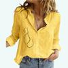 Women Fashion Cat Print Shirt Female Lapel Collar Cotton Linen Top Casual Loose Buttoned Long Sleeve Blouses