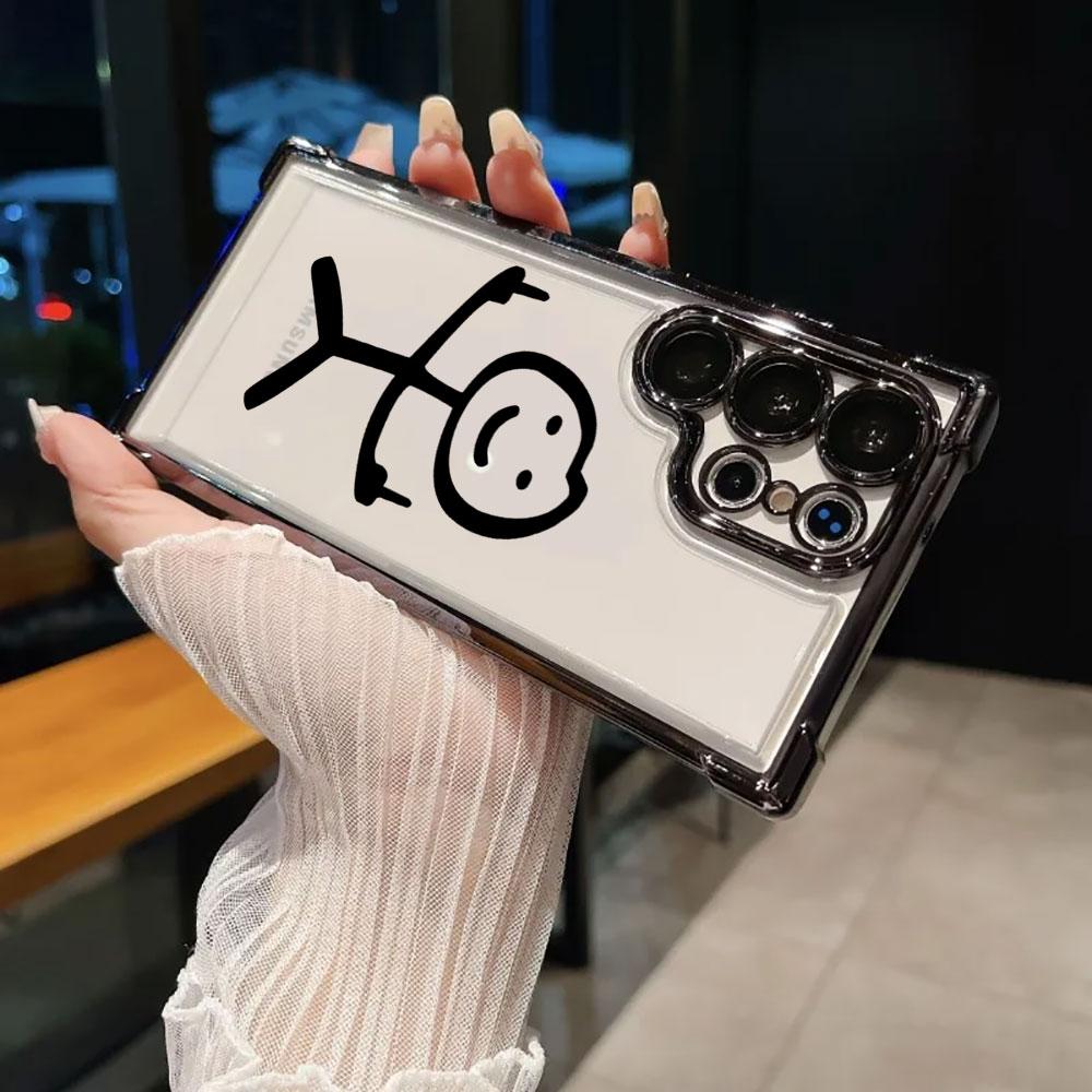 Stickman Middle Finger Cute Man Funda For Samsung S26Ultra Phone Case For Galaxy S25 FE S26 S24 S23 S22 S21 Ultra S20 Plus Cover