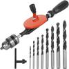 Durable Multi-function Hand Crank Drill 0.6-6 MM Non-Slip Handle Manual Drilling Tool Rotary Carpenters Bit Brace