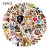 52 шт. самоклеящиеся виниловые наклейки для самоклеящихся животных, милые водонепроницаемые наклейки для бутылок с водой, телефонов, автомобилей, мультфильмы
